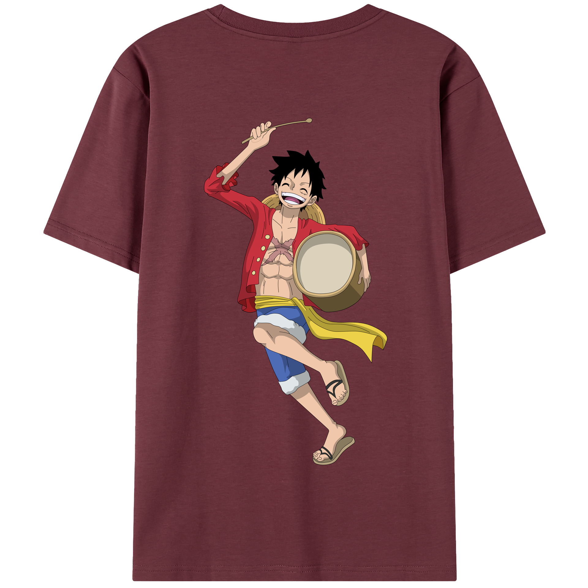 ワンピース モンキー・D・ルフィ ONE PIECE Monkey D. Luffy 綿100％半袖Tシャツ（背面プリント）